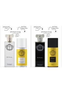 Erkek Parfüm 50ml Edp Odunsu+ Kadın Parfüm 50ml Edp Odunsu + 2adet Deodorant  Edp