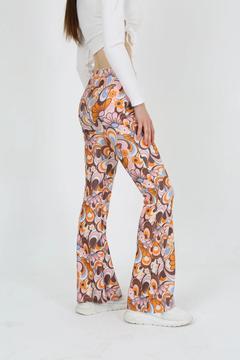 Çiçek Desenli Bedeni Saran Ispanyol Paça Pantalon