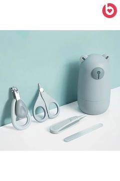 5 Parça Bebek Çocuk Tırnak Makası Seti Bakım Ve Bebek Törpü Seti Mavi Ayıcık Kutulu