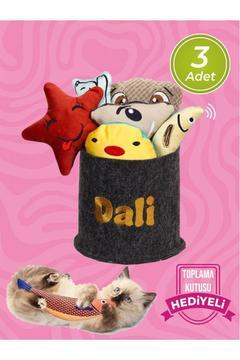 Kedi oyuncakları Kedi naneli, Zilli, Kumaş oyuncak Karışık renk ve desenden, 3 Adet Oyuncak