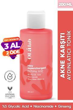 Akne, Siyah Nokta ve Leke Karşıtı Aydınlatıcı Sıkılaştırıcı %5 Glikolik Asit Tonik 200 ml