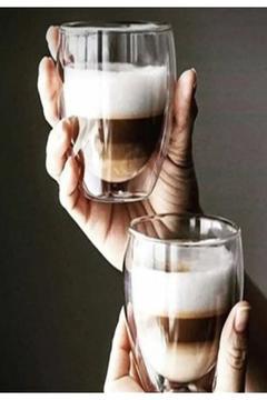 1 Adet Espresso Bardak Yenitasarım Çift Cidarlı Bardak 350 ml Ofis Ev Fincan