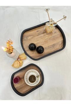 YÜSRA 2 BOY TEPSİ DEKORATİF AHŞAP & PLASTİK SUNUMLUK