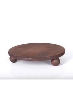 Büyük Boy 29 Cm Ahşap Sunumluk Ayaklı Sunumluk Ahşap Ceviz Renk