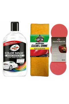 Beyaz Cila Parlatma Temizleme Onarma + Parlatma Cila Havlusu 50x70 + 3 Cila Süngeri