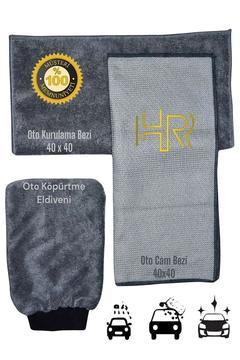 3'lü Mikrofiber Oto Yıkama Araba Kurulama Seti Kurulama Eldiven Cam Bezi