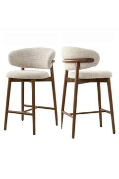 Norte (2 ADET) Ahşap Bar Sandalyesi - Ahşap Ada Mutfak Sandalyesi