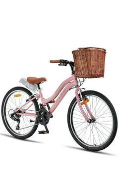 Retro Classic 24 Jant 21 Vites SHIMANO, Kadın Bisikleti Pembe-Kahve