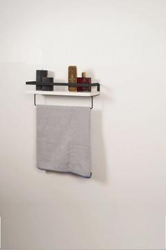 Banyo Rafı Ahşap Metal Banyo Havluluk  Raflı Duvara Monte Sabunluk