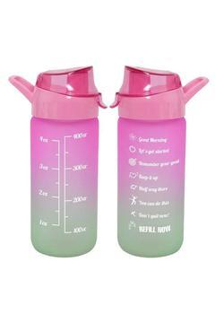 111808-160 Cam Su Şişesi - Motivasyon Su Matarası - Suluk