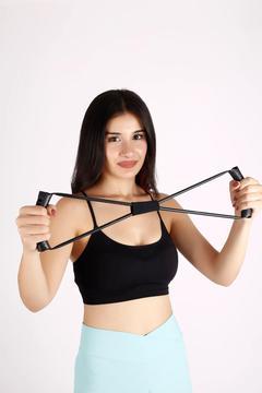 Sekizgen Egzersiz Direnç Pilates Lastiği Siyah