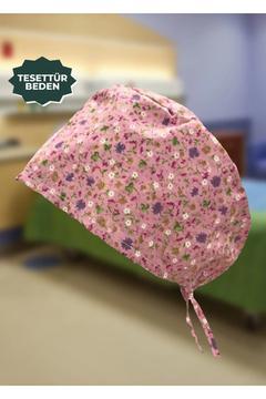 Pembepıtırcık Doktor Hemşire Aşçı Cerrahi Bone Hastane Anne Bone Iş Bandanası Pamuklu Kumaş Lastikli