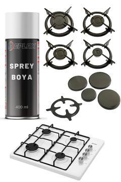 Mat Siyah Ocak Üstü Metal Izgara Isıya Dayanıklı 690° Sprey Boya 400 Ml.