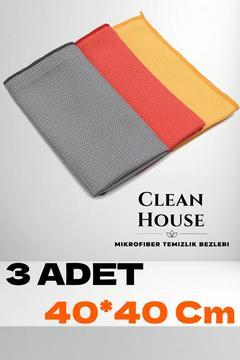 (3 Adet) Cam TV ve Ayna  Bezi Mikrofiber Genel Temizlik Bezi Çok Renkli 40*40 Cm