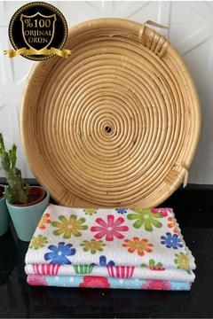 ( 3 Adet ) Desenli Mutfak Bezi 40*40 cm Koku Yapmaz