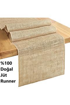%100 Doğal Jüt Runner, Dekoratif Hasır Kumaş Masa Örtüsü, Otantik Runner