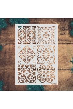 Stencil Tasarım Ka052 Fayans Desen Boyama Şablonu - Dekoratif Duvar Ve Eşya Boyama Şablonları