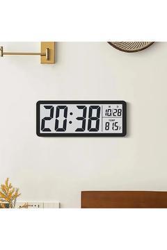 LCD Ekran 20x8cm Dijital Duvar Saati USB Pilli Zaman Sıcaklık Tarih