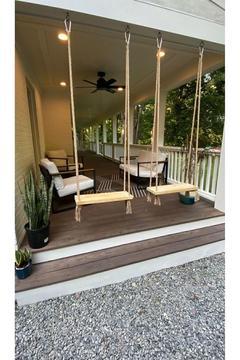 Çocuk-Yetişkin ( 1 Adet) Halatlı Ahşap Salıncak (2 Adet Karabina Kanca)