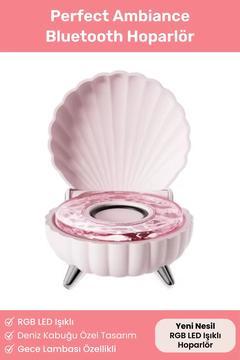 Perfect Ambiance Deniz Kabuğu Okyanus Sesli RGB LED Işıklı Gece Lambası Kablosuz Bluetooth Hoparlör
