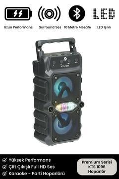Premium Serisi HD Sound Parti Hoparlörü Bluetooth Ses Bombası Kablosuz Radyolu KTS 1096 Hoparlör