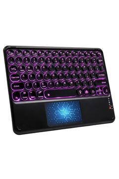 Rgb Işıklı (7 Renkli) Bluetooth Klavye Touchpad Slim Şarjlı Tüm Telefon Tablet TV Notebook Uyumlu