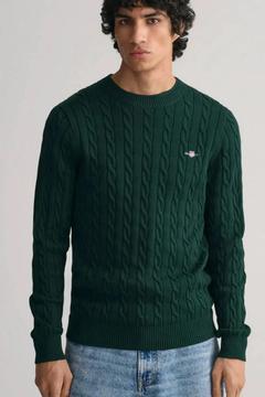 COTTON CABLE C-NECK