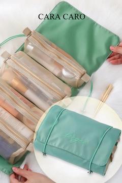 4'ü 1 Arada Bölmeli Katlanabilir Makyaj Çantası kadın Çok Fonksiyonlu Saklama Çantası