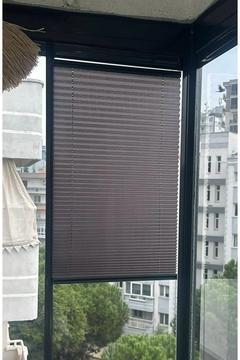 Katlanabilir Cam Balkon Plise Perde Antrasit (VİDALI)