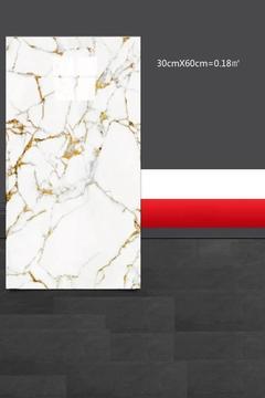 30x60cm Kendinden Yapışkanlı Duvar Paneli Mermer Desen Simüle Fayans Duvar Banyo Su Geçirmez Gold
