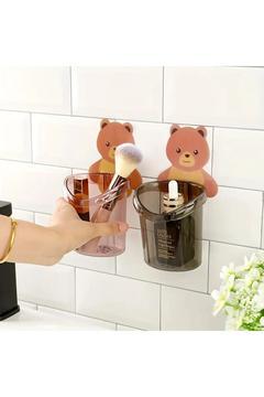 2 Adet Ayı Figürlü Diş Fırçalık Organizer Ve Askılık 2 si 1 arada - 2 Adet