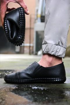 Erkek Siyah Yazlık Tam Ortopedik Çarık Ayakkabı Salon Ayakkabısı Da449