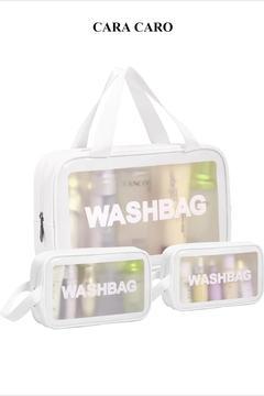 Taşınabilir Pvc Su Geçirmez Seyahat Makyaj Çantası 3 Adet Seyahat Saklama Çantası Seti