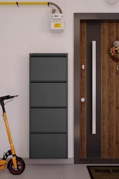 4'lü Metal Ayakkabılık - Füme