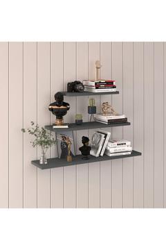 Modern Organizer Düzenleyici Dekoratif Kitaplık Banyo Mutfak 3'lü Duvarrafı