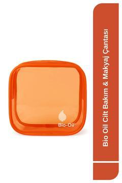 Kozmetik Cilt Bakım Makyaj Çantası - Şeffaf Turuncu Seyahat Organizer Plaj Makyaj Çantası