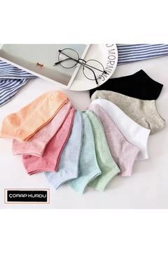 10 Çift Ekonomik Paket Renkli Patik Çorap