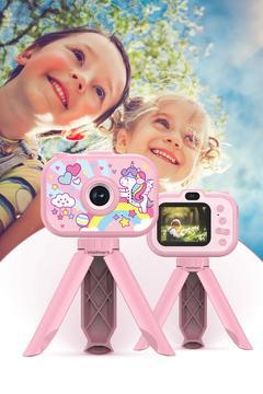 Dijital Fotoğraf Makinesi Çocuk Mini 1080p Hd Kamera Selfie Tripotlu Video Kayıt Çocuk Kamerası Eğit