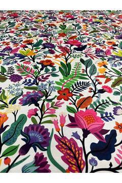 Botanik çiçekli canlı desen dijital baskı kumaş garantili