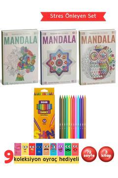 Yetişkinler İçin Mandala Boyama Kitabı Büyükler İçin Mandala Terapi Seti 3 Kitap