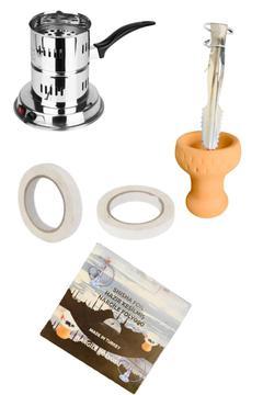 Nargile Paketi Köz Ocağı + Bant + Hazır Folyo + Lüle + Maşa