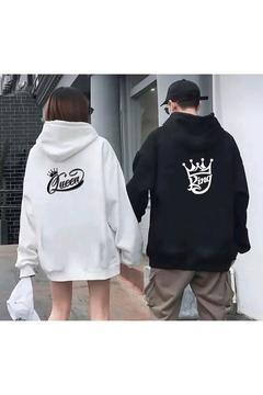 Unısex Beyaz Siyah Kıng Sevgili Çift Kombini 2'li Set