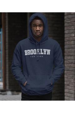 Unisex New Broooklyn Baskılı Kapüşonlu Oversıze Sweatshirt Hoodie