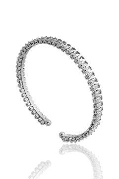 Çelik Baget Taşlı Kelepçe Bileklik