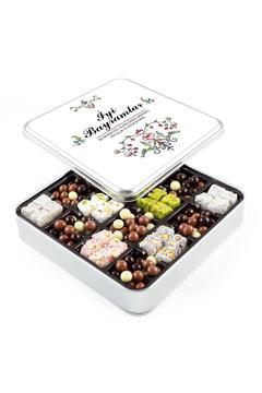 Bayram Hediyesi Kahve Draje + Çifte Kavrulmuş Lokum (Metal Kutu)