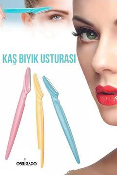 Kaş Ve Yüz Usturası Kaş Alma Ve Düzenleyici Tek Katlamalık Jilet 1 pakette 3 farklı renk