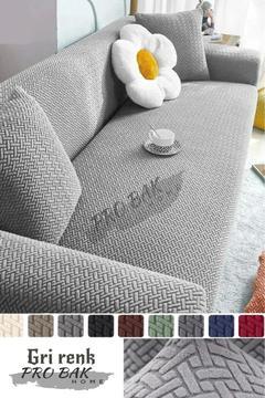 Hasir Desen Koltuk Örtüsü Lastikli Kayma Yapmayan Çekyat Kanepe Kılıfı 1 Adet