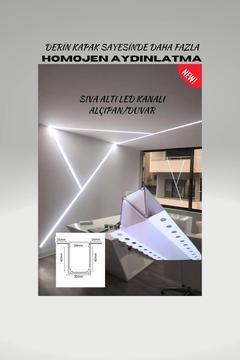 Gömme Derin Led Kanalı 250 cm. /Homojen Işık/ Sıva Altı Led Kanalı Beyaz - Ankastre Led Kanalı