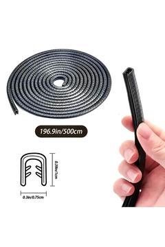 5 Metre Siyah Kapı Darbe Koruma Bandı Araba Kenar Koruyucu Silikon Yapışkan Fitil Şerit