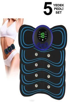 1 Cihaz 5 Yedek Ped Masaj Pedi Katlanır Taşınabilir Tam Otomatik Ems Vücut Makinesi Kelebek101